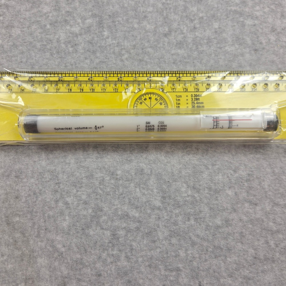Rolling Ruler 12 Inch Parallel Drawing Tool Protractor Yellow Multi-Purpose New - Picture 7 of 7